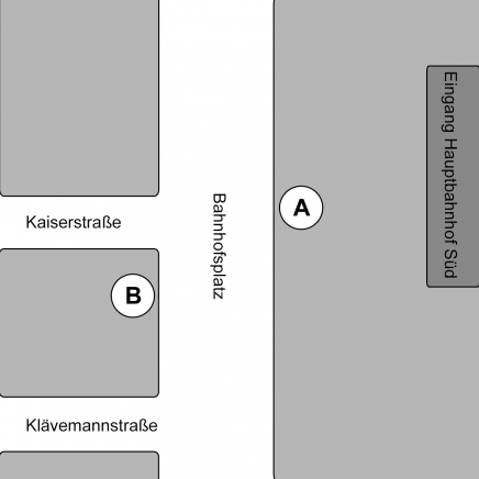 Bussteige am Hauptbahnhof Süd