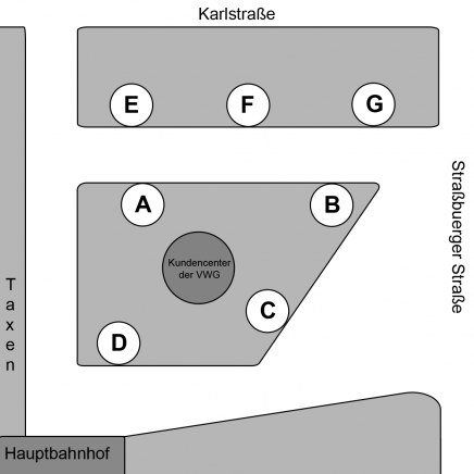 Bussteige Zentraler Omnibusbahnhof (ZOB)